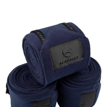 Bandagens de polo anti-pilling com fecho de velcro Acavallo, conjunto com 4 unidades Azul profundo / preto Azul-marinho Bandagens de polo anti-pilling com fecho de velcro Acavallo, conjunto com 4 unidades Azul profundo / preto Azul-marinho