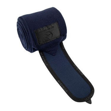 Bandagens de polo anti-pilling com fecho de velcro Acavallo, conjunto com 4 unidades Azul profundo / preto Azul-marinho Bandagens de polo anti-pilling com fecho de velcro Acavallo, conjunto com 4 unidades Azul profundo / preto Azul-marinho