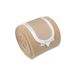 Bandagens de polo anti-pilling com fecho de velcro Acavallo, conjunto com 4 unidades Areia / branco Bege