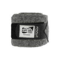Bandagens de polo em lã virgem com gel Acavallo por par Cinza / vermelho Cinzento Bandagens de polo em lã virgem com gel Acavallo por par Cinza / vermelho Cinzento