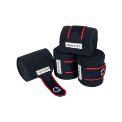 Bandagens de polo com fecho de velcro Trim em conjunto de 4 Equestro Marinho / vermelho Azul