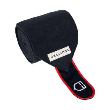 Bandagens de polo com fecho de velcro Trim em conjunto de 4 Equestro Marinho / vermelho Azul