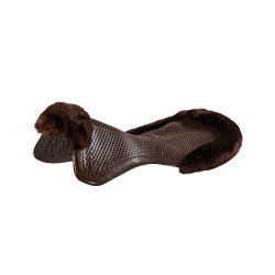 Amortecedor terapêutico em gel recortado em lã ecológica Acavallo Castanho / castanho