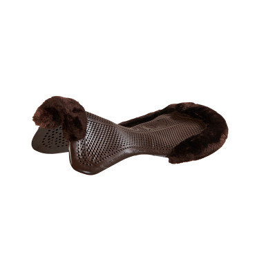 Amortecedor terapêutico em gel recortado em lã ecológica Acavallo Castanho / castanho