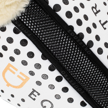 Amortecedor com espuma de memória e lã ecológica com grip de silicone e logotipo Equestro Branco Amortecedor com espuma de memória e lã ecológica com grip de silicone e logotipo Equestro Branco