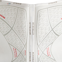 Amortecedor com memória de forma com gel hexagonal e elevação frontal Acavallo Branco / prata