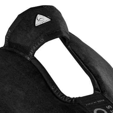 Amortecedor com bolsos configuráveis e almofada Piuma WFS em camurça plana Acavallo Preto