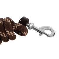 Longe Acavallo de Nylon Trançado com Ponta de Couro Castanho escuro