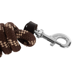 Longe Acavallo de Nylon Trançado com Ponta de Couro Castanho escuro