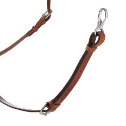 Peitoral martingala Acavallo em couro de 3 pontos Conhaque Castanho
