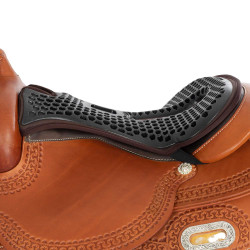 Capa de sela Acavallo Ortho-Coccyx Western Gel Hexagonal Dri-Lex 20mm Castanho