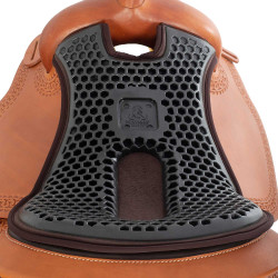 Capa de sela Acavallo Ortho-Coccyx Western Gel Hexagonal Dri-Lex 20mm Castanho
