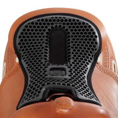 Capa de sela Acavallo Ortho-Coccyx Western Gel Hexagonal Dri-Lex 20mm Preto
