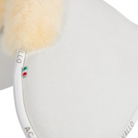 Amortecedor de espuma com memória de forma Acavallo Close Contact com lã de carneiro Azul / natural Amortecedor de espuma com memória de forma Acavallo Close Contact com lã de carneiro Azul / natural