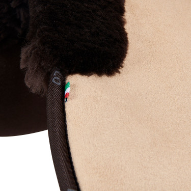 Amortecedor de espuma com memória de forma Acavallo Close Contact com lã de carneiro Areia / castanho Amarelo