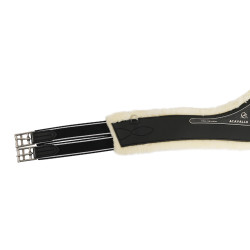 Cilha Anatômica Acavallo Gel & PVC Forro de Lã Removível Preto