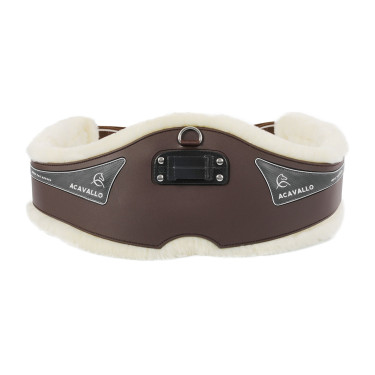 Cilha Anatômica Acavallo Gel & PVC Forro de Lã Removível Castanho escuro