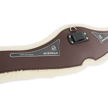 Cilha Anatômica Acavallo Gel & PVC Forro de Lã Removível Castanho escuro