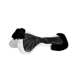 Amortecedor Acavallo Close Contact Classic Gel com memória de forma e lã de carneiro Branco / preto Amortecedor Acavallo Close Contact Classic Gel com memória de forma e lã de carneiro Branco / preto