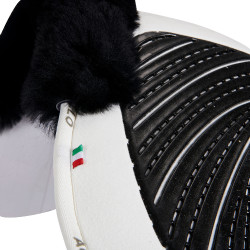 Amortecedor Acavallo Close Contact Classic Gel com memória de forma e lã de carneiro Branco / preto Amortecedor Acavallo Close Contact Classic Gel com memória de forma e lã de carneiro Branco / preto