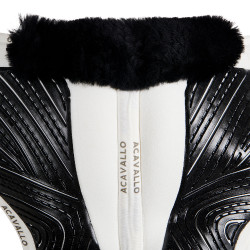 Amortecedor Acavallo Close Contact Classic Gel com memória de forma e lã de carneiro Branco / preto Amortecedor Acavallo Close Contact Classic Gel com memória de forma e lã de carneiro Branco / preto