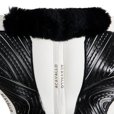 Amortecedor Acavallo Close Contact Classic Gel com memória de forma e lã de carneiro Branco / preto Amortecedor Acavallo Close Contact Classic Gel com memória de forma e lã de carneiro Branco / preto