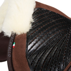 Amortecedor Acavallo Close Contact Classic Gel com memória de forma e lã de carneiro Marrom / natural Castanho Amortecedor Acavallo Close Contact Classic Gel com memória de forma e lã de carneiro Marrom / natural Castanho