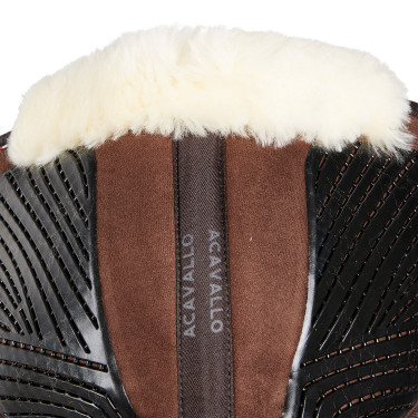 Amortecedor Acavallo Close Contact Classic Gel com memória de forma e lã de carneiro Marrom / natural Castanho Amortecedor Acavallo Close Contact Classic Gel com memória de forma e lã de carneiro Marrom / natural Castanho