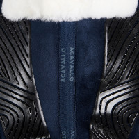 Amortecedor Acavallo Close Contact Classic Gel com memória de forma e lã de carneiro Azul / branco Amortecedor Acavallo Close Contact Classic Gel com memória de forma e lã de carneiro Azul / branco