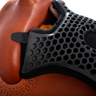 Capa de selim Acavallo Ortho-Pubis Western Gel hexagonal 20 mm Drylex Preto