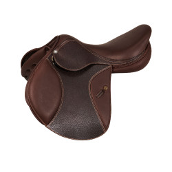 Sela de salto KC Race 2.6 Professional com armação em carbono e kevlar Acavallo Castanho escuro Sela de salto KC Race 2.6 Professional com armação em carbono e kevlar Acavallo Castanho escuro