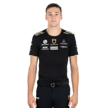 Camiseta de treino masculina GP em tecido técnico com multi-logotipo Equestro