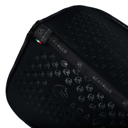 Tapete de treino em lycra com aderência em gel e parte inferior em fibra de bambu Acavallo Preto / preto