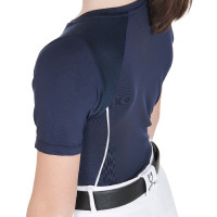 Camiseta técnica de treino infantil Equestro Marinho Azul-marinho