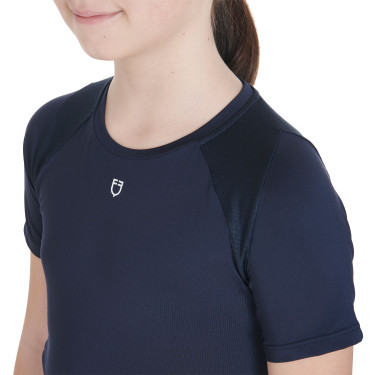 Camiseta técnica de treino infantil Equestro Marinho Azul-marinho