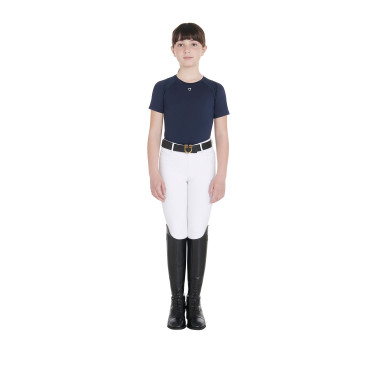 Camiseta técnica de treino infantil Equestro Marinho Azul-marinho