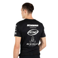 Camiseta de treino masculina GP em tecido técnico com multi-logotipo Equestro Preto Camiseta de treino masculina GP em tecido técnico com multi-logotipo Equestro Preto