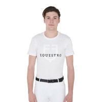 Camiseta ajustada com logotipo no peito masculino Equestro Marinho Azul-marinho Camiseta ajustada com logotipo no peito masculino Equestro Marinho Azul-marinho