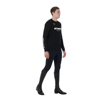 Suéter gola redonda masculino coleção Scuderia Equestro Preto