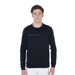 Suéter em interlock masculino com gola redonda Equestro Suéter em interlock masculino com gola redonda Equestro