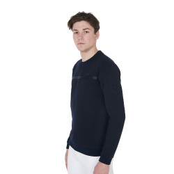 Suéter em interlock masculino com gola redonda Equestro Suéter em interlock masculino com gola redonda Equestro