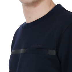 Suéter em interlock masculino com gola redonda Equestro Suéter em interlock masculino com gola redonda Equestro