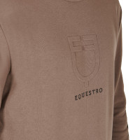 Suéter de inverno masculino com gola redonda de algodão Equestro Noz Castanho Suéter de inverno masculino com gola redonda de algodão Equestro Noz Castanho