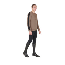 Suéter de inverno masculino com gola redonda de algodão Equestro Noz Castanho Suéter de inverno masculino com gola redonda de algodão Equestro Noz Castanho