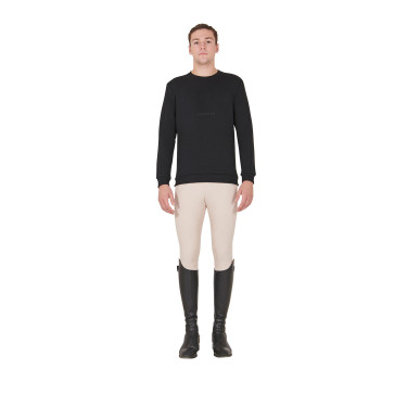 Suéter de inverno masculino com gola redonda de algodão Equestro Preto Suéter de inverno masculino com gola redonda de algodão Equestro Preto