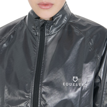 Chaqueta unisex cortavientos e impermeable Equestro Preto