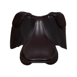 Sela de salto em couro francês martelado Supreme Evolution Equestro Castanho escuro