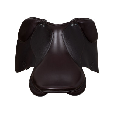 Sela de salto em couro francês martelado Supreme Evolution Equestro Castanho escuro