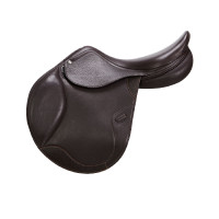 Sela de salto em couro duplo Meredith Equestro Castanho escuro