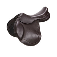 Sela de salto em couro duplo Meredith Equestro Castanho escuro
